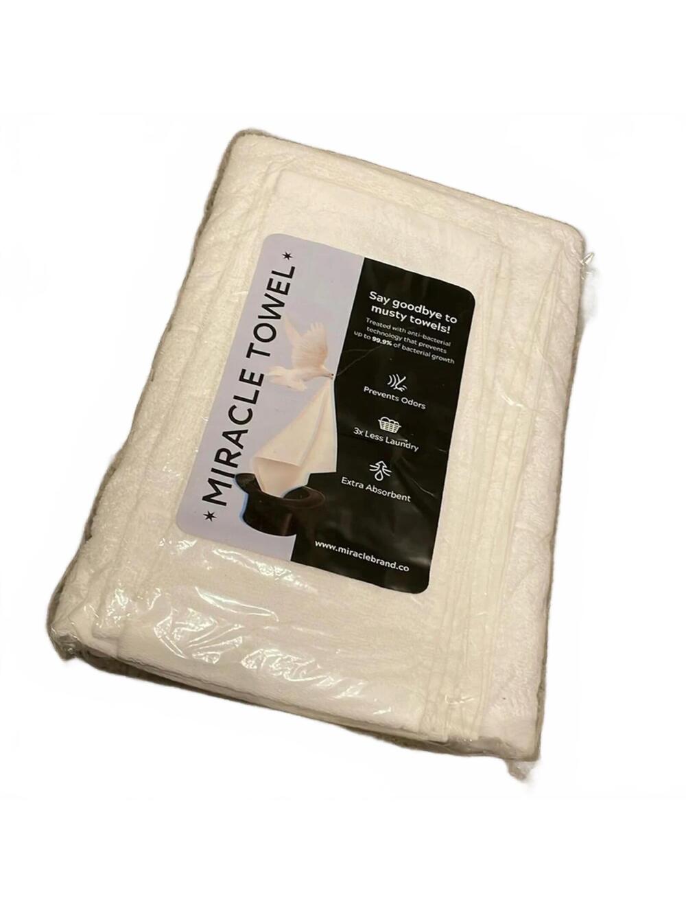 New in Package Set of 3 White Miracle Towels